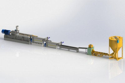 Sistem Pelletisasi Plastik Twin Screw Triple-Stage
